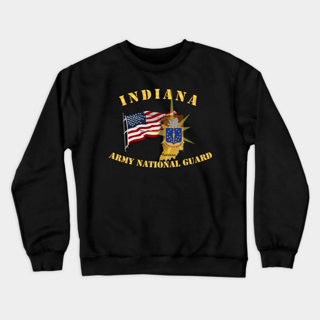 Indiana - ARNG w Flag Crewneck Sweatshirt by twix123844